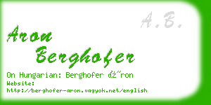 aron berghofer business card